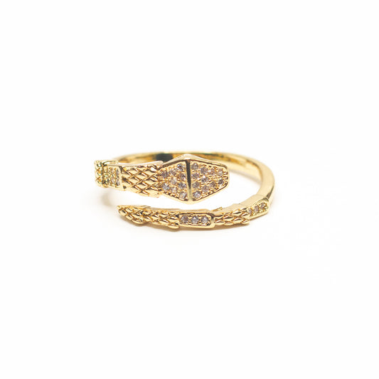 Snake Wrap  Pavé 18K Adjustable Ring