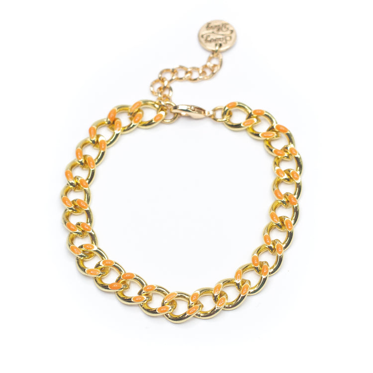 Colorful Chain Link 18K Gold Bracelet